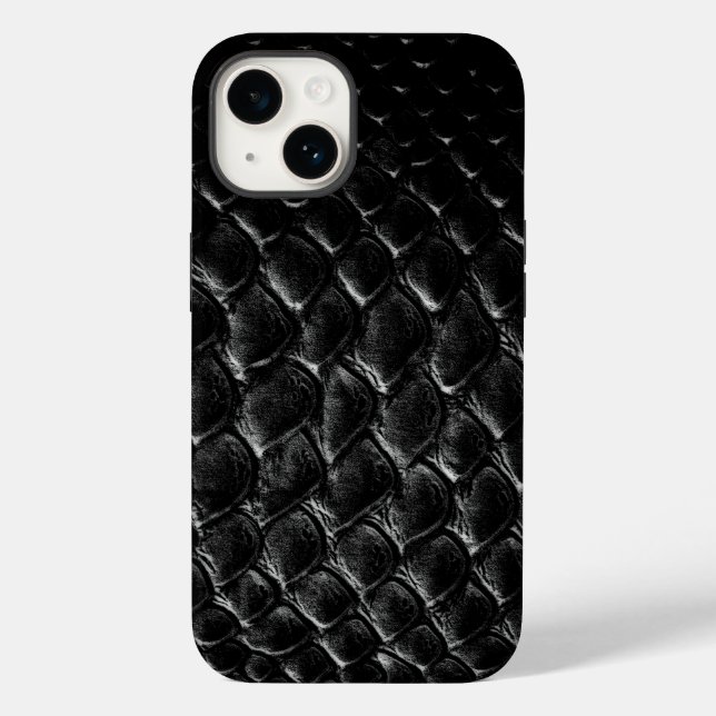 Moderne schwarze Krokodile Case-Mate iPhone Hülle (Rückseite)