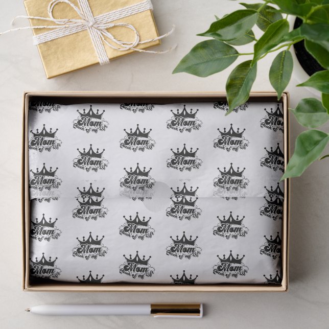 Moderne schwarze Krone, MUTTER Königin meines Lebe Seidenpapier (Geschenk)