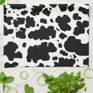 Moderne schwarze Kuh Spots Print Cowboy Geschirrtuch