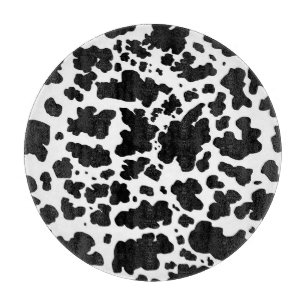 Moderne schwarze Kuh Spots Print Cowboy Schneidebrett