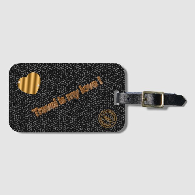 Moderne Schwarze Liebe Gepäckanhänger (Vorderseite (Horizontal))