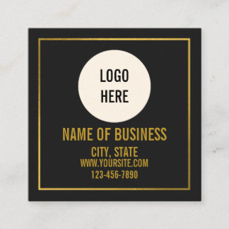 Moderne schwarze Logo-QR-Code-Scan-Website Quadratische Visitenkarte