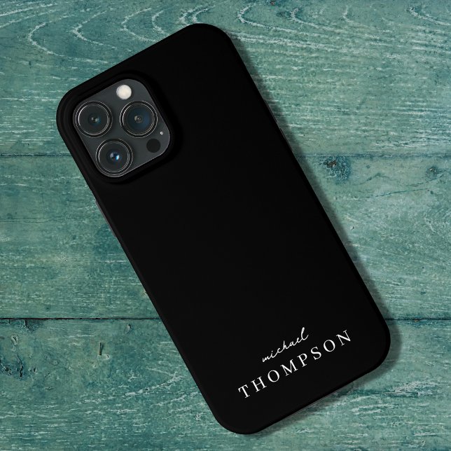 Moderne schwarze Luxus-Profimonogramm iPhone Hülle (Von Creator hochgeladen)