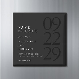 Moderne schwarze minimalistische Hochzeit Magnet
