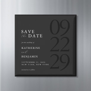 Moderne schwarze minimalistische Hochzeit Magnet