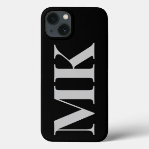 Moderne schwarze minimalistische Initialen aus Ste Case-Mate iPhone Hülle