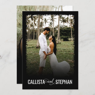 Moderne Schwarze Minimalistische Typografie Foto H Einladung