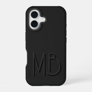 Moderne schwarze Monogramm-Initialen zeitgenössisc iPhone 16 Hülle