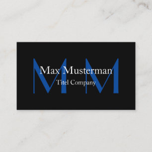 Moderne schwarze Monogramm Visitentenkarte Visitenkarte