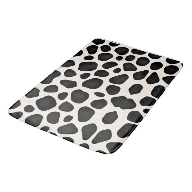 Moderne schwarze Musterdesigns   Badematte (Schrägansicht)