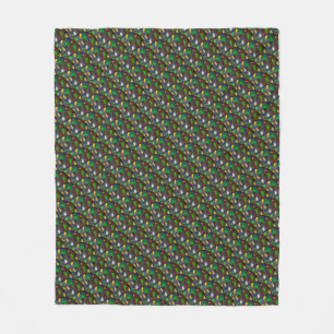Moderne schwarze Opal-Schmuckmuster Fleecedecke