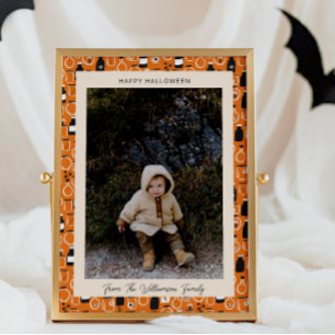 Moderne schwarze orange Apotheke Halloween Foto Feiertagskarte