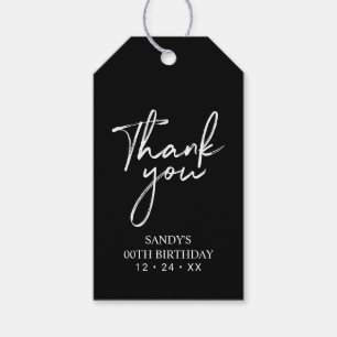 Moderne schwarze Pinselbuchstaben-Partygeschenk Da Geschenkanhänger