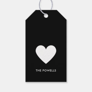 Moderne schwarze Preppy-Streifen Personalisiert Geschenkanhänger