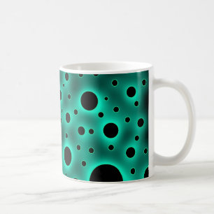 Moderne schwarze Punkte über Türkis Tasse