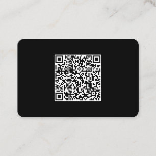Moderne Schwarze-QR-Code-Beruflich-Soziale Medien Visitenkarte