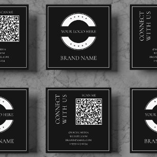 Moderne schwarze QR-Code scannbar fett professione Quadratische Visitenkarte
