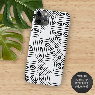 Moderne schwarze Retro-Computer-Schaltplatine Case-Mate iPhone Hülle