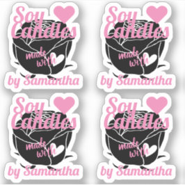 Moderne schwarze Rose aus Herz-Rosa-Sojakandeln Aufkleber