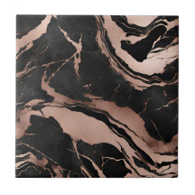 Moderne schwarze Rose-Gold-Marmor-Optik