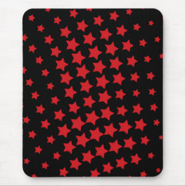 Moderne, schwarze, rote, abstrakte Sterne Mousepad