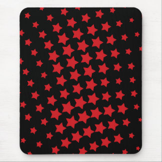 Moderne, schwarze, rote, abstrakte Sterne Mousepad