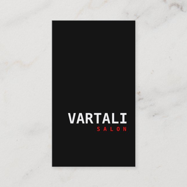 Moderne schwarze rote Speicher-Visitenkarte Visitenkarte (Vorderseite)