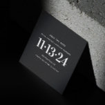 Moderne schwarze, saubere, einfache minimalistisch save the date<br><div class="desc">Moderne schwarze saubere einfache minimalistische Hochzeit Save the Date. Bitte kontaktieren Sie mich,  wenn Sie weitere Informationen benötigen.</div>