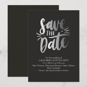 Moderne Schwarze Save the Date Einladung