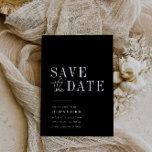 moderne Schwarze Save the Date-Karte Einladung<br><div class="desc">moderne,  minimalschwarze Save the Date Hochzeitskarte. Text und Farben können bearbeitet werden.</div>