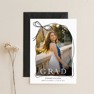 Moderne schwarze Schleifen-Graduierungsbogen-Foto- Ankündigung