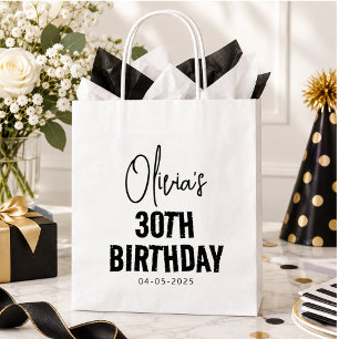 Moderne schwarze Schrift 30. Geburtstag Chic & Min Geschenktütchen