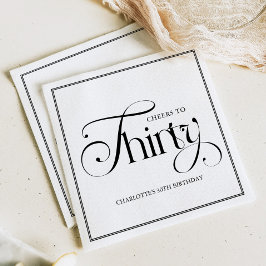Moderne schwarze Schrift 30. Geburtstagsservietten Serviette