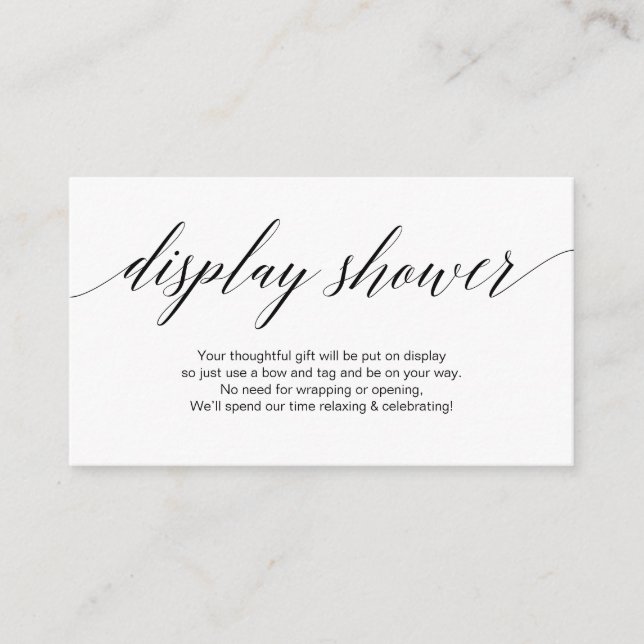 Moderne schwarze Schrift, Display-Shower Begleitkarte (Vorderseite)