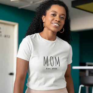 Moderne schwarze Schrift etablierte Junge Mutter T-Shirt