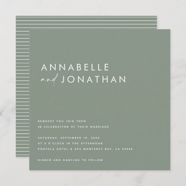 Moderne schwarze Schrift minimale zeitgenössische  Einladung (Vorne/Hinten)