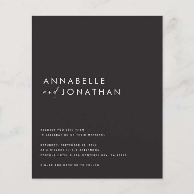 Moderne schwarze Schrift minimale zeitgenössische  Flyer (Vorne)