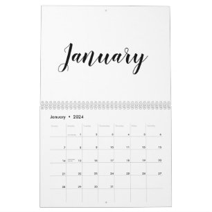 Moderne, schwarze Schrift Monat minimalistisch Ang Kalender