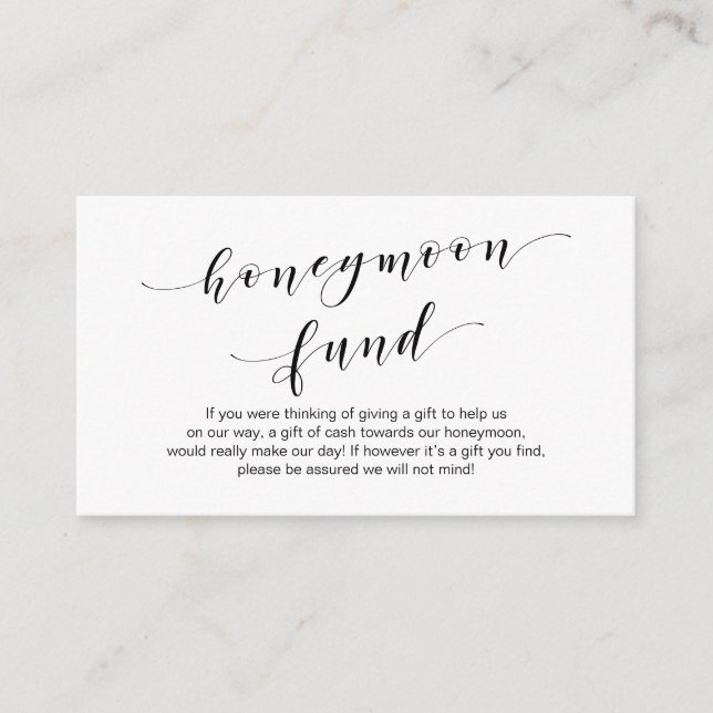 Moderne schwarze Schrift, Wunsch Hochzeitsfliegerf Begleitkarte (Vorderseite)