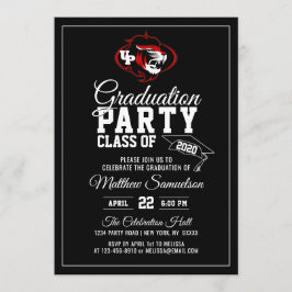 Moderne Schwarze SchulGRADULATION Party| LOGO hinz Einladung