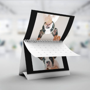 Moderne schwarze Scrapbook-Hier-Foto Kalender