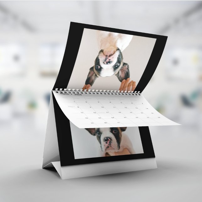 Moderne schwarze Scrapbook-Hier-Foto Kalender (Von Creator hochgeladen)