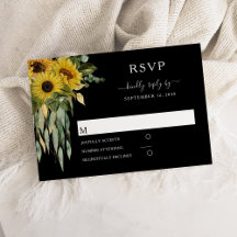 Moderne Schwarze Sonnenblumenhochzeit