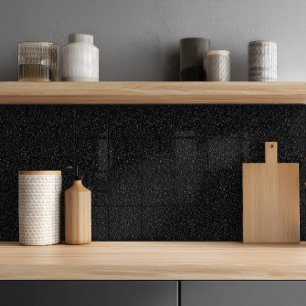 Moderne schwarze Steinoptik mit weißen Punkten Fliese