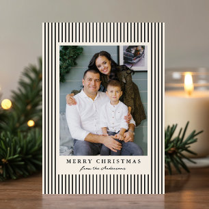 Moderne schwarze Streifen Frohe Weihnachten 2 Foto