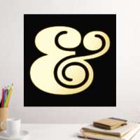 Moderne schwarze Typografie Big Ampersand Gold