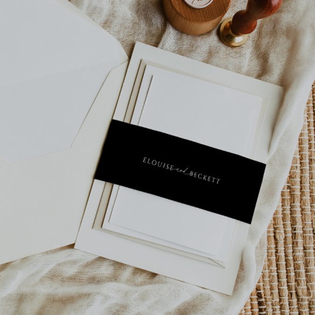 Moderne Schwarze Typografie Hochzeit Einladende Bü Einladungsbanderole (Von Creator hochgeladen)