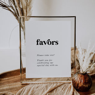 Moderne schwarze Typografie Hochzeitsgunst Poster