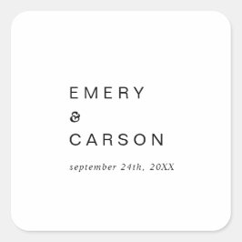 Moderne Schwarze Typografie Hochzeitsstipps - Umsc Quadratischer Aufkleber