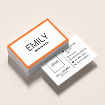 Moderne schwarze Typografie | Orange Border